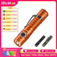 Wurkkos FC11C Nichia 519A Buck Circuit Hiking 18650 Flashlight Max ouput 1200 LM USB C Rechargeable EDC Torch Father's Day Gifts