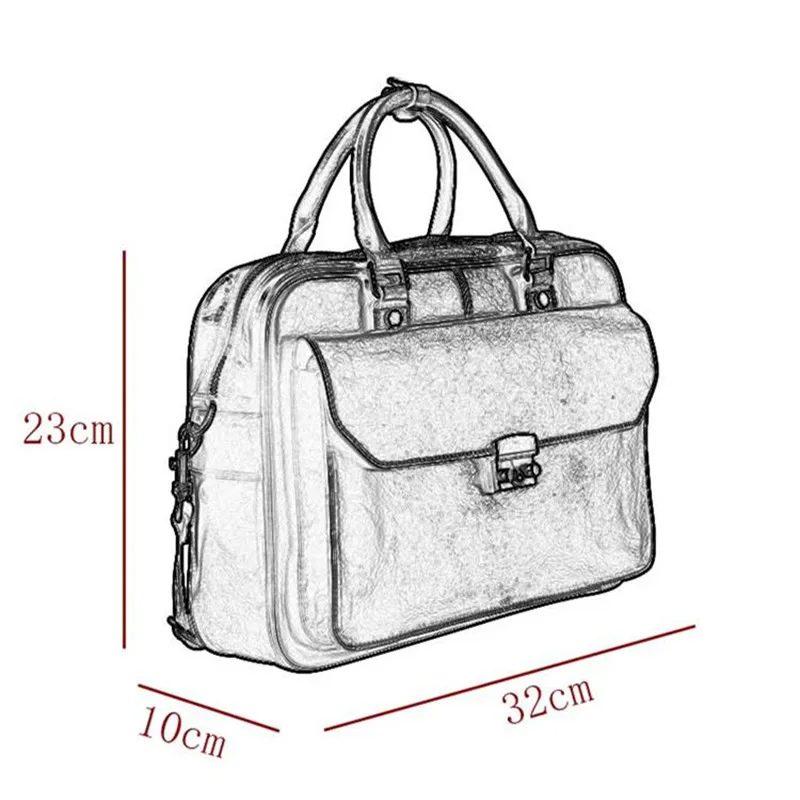 Business travel high quality genuine leather women's briefcase fashion outdoor daily work real cowhide handmade computer handbag