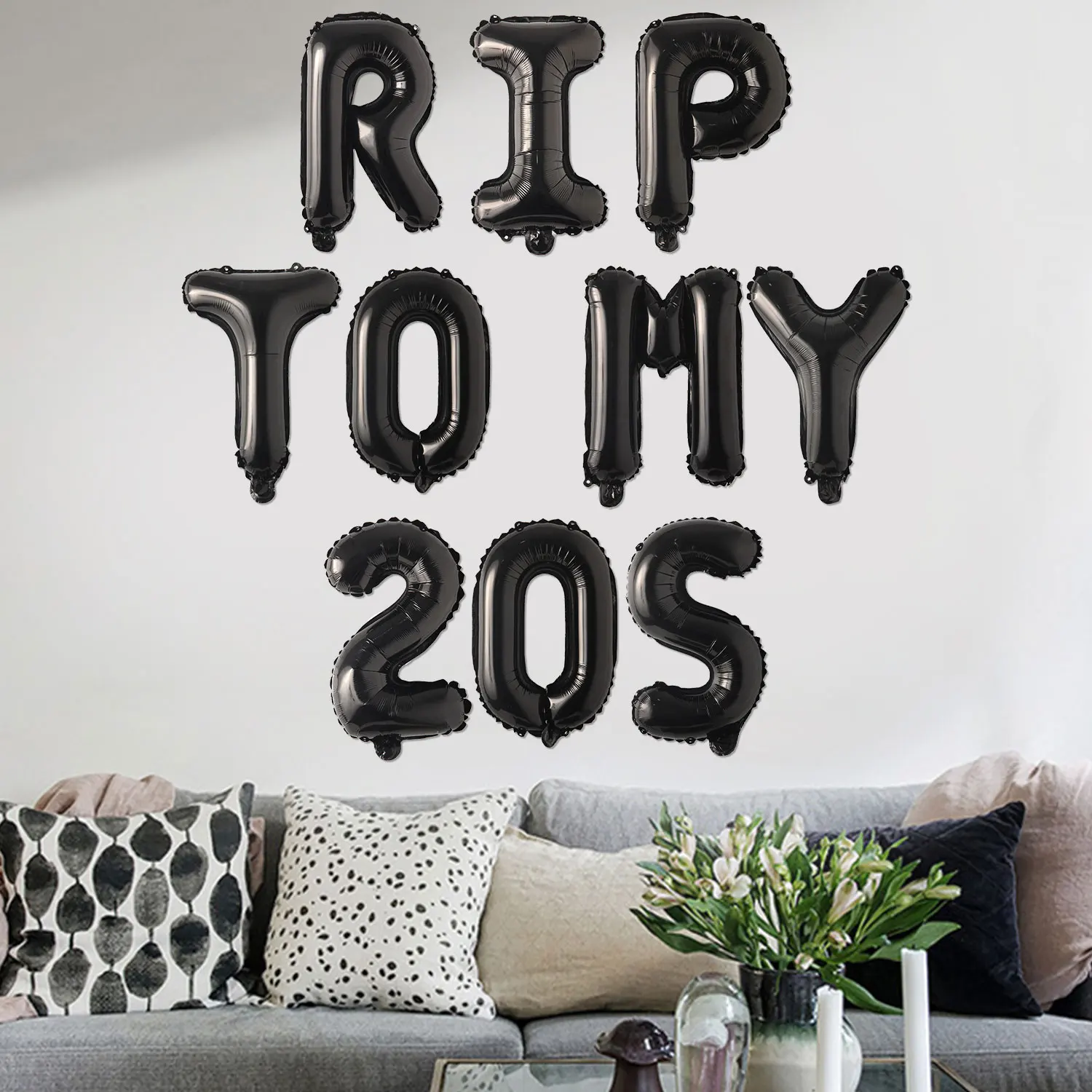 10Pcs 30th Birthday Party Decoration Supplies-RIP TO MY 20S Balloons Banner,Rip Funny 30th Birthday Party Decoration Supplies