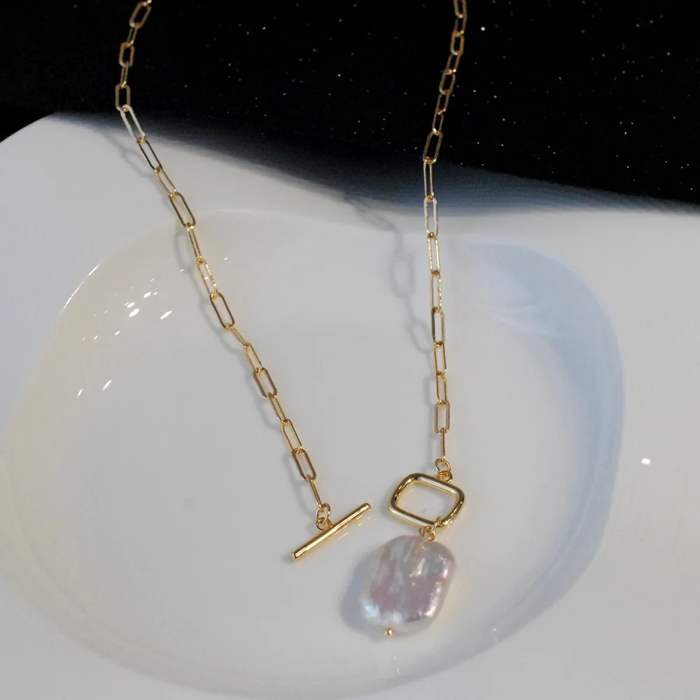 Best Sell 100% Natural Baroque Freshwater Pearl 14K Gold Filled Ladies Pendant Necklace Jewelry For Women Birthday Gifts No Fade