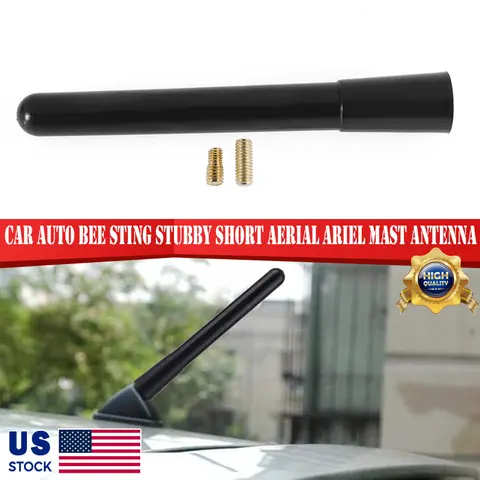 4" Universal Radio Antenna Black AM FM Roof Mast Aerial Replacement W/ Adapters Fior Toyota Infiniti BMW Honda Nissan Hyundai Kia