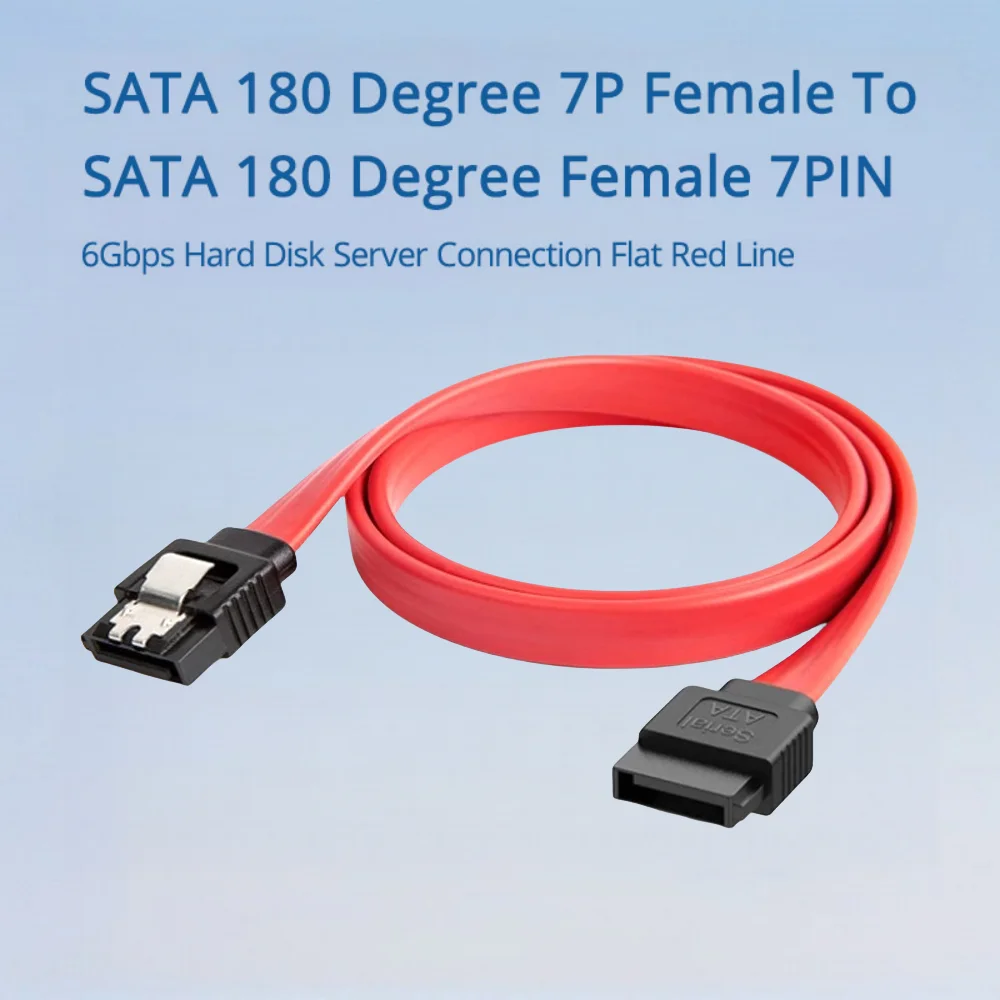

SATA 180 градусов 7P гнездо к SATA 180 градусов гнездо 7PIN 6 Гбит/с Серверный кабель жесткого диска Плоская красная линия Длина 0,2 м 0,3 м 0,5 м 1 м