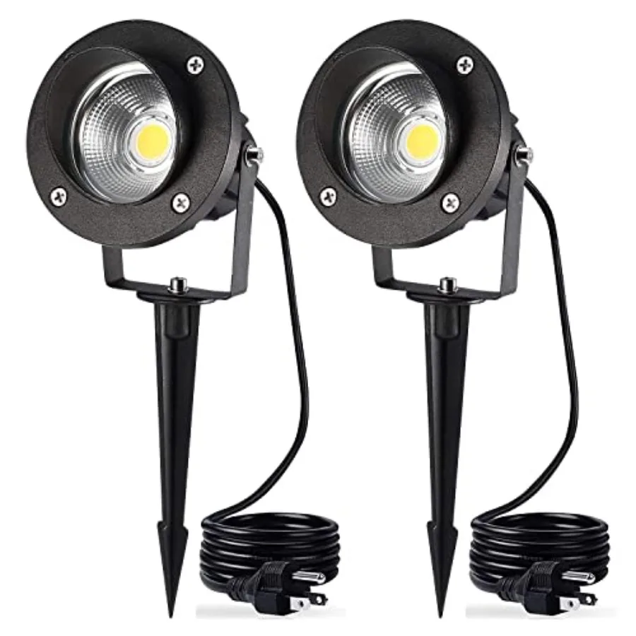 

LED Landscape Lighting High Power 18W Outdoor Garden Lights, 120V AC, Warm White Waterproof Spotlights for Yard, Patio, Lawn, W