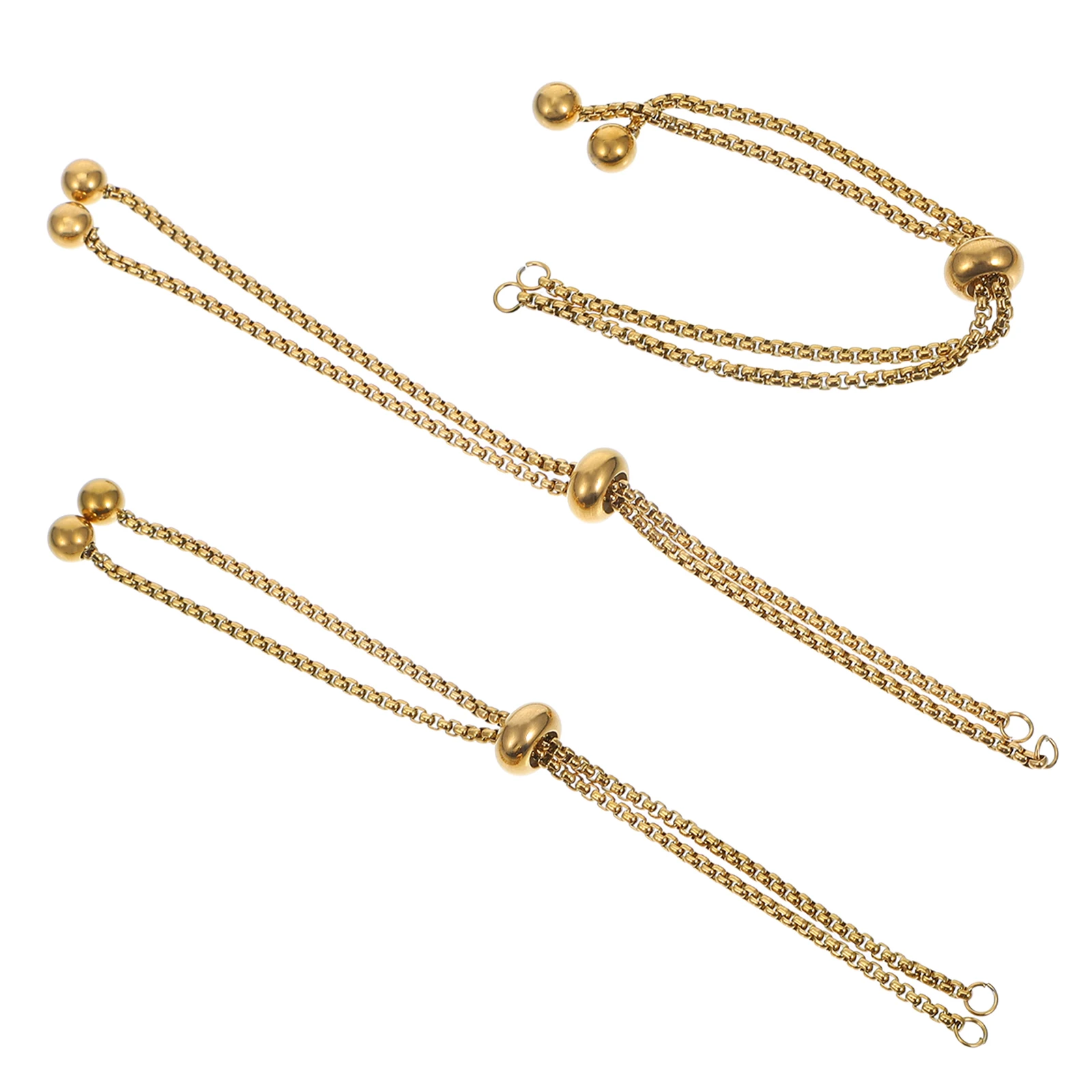

3pcs Pearl Bracelet Jewelry Bulk Chain For Jewelry Making Extenders Stainless Steel Adjustable Slider Chains For Making