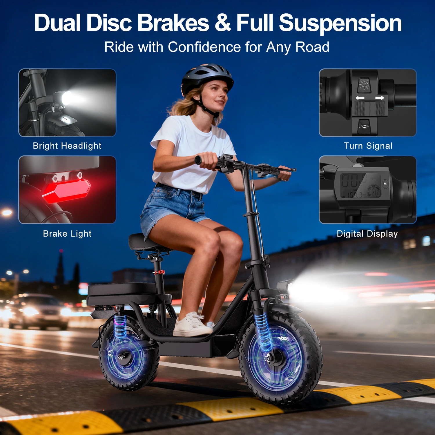 

Двухколесный электровелосипед 1000 Вт, 14-26 дюймов, 30-50 миль/ч, 30-60 миль пробега, аккумулятор 48В 10Ач/15Ач/17.5А, способен преодолевать подъемы в 45 градусах. ° Электрический велосипед для подъемов в гору