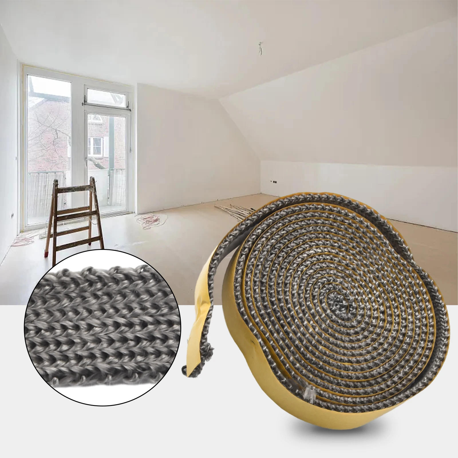 

Sealing Strip Stove Rope Chimney Door Seals Glass Seal Lightweight Temperature Resistance 18mmx3mm 2.5m Length