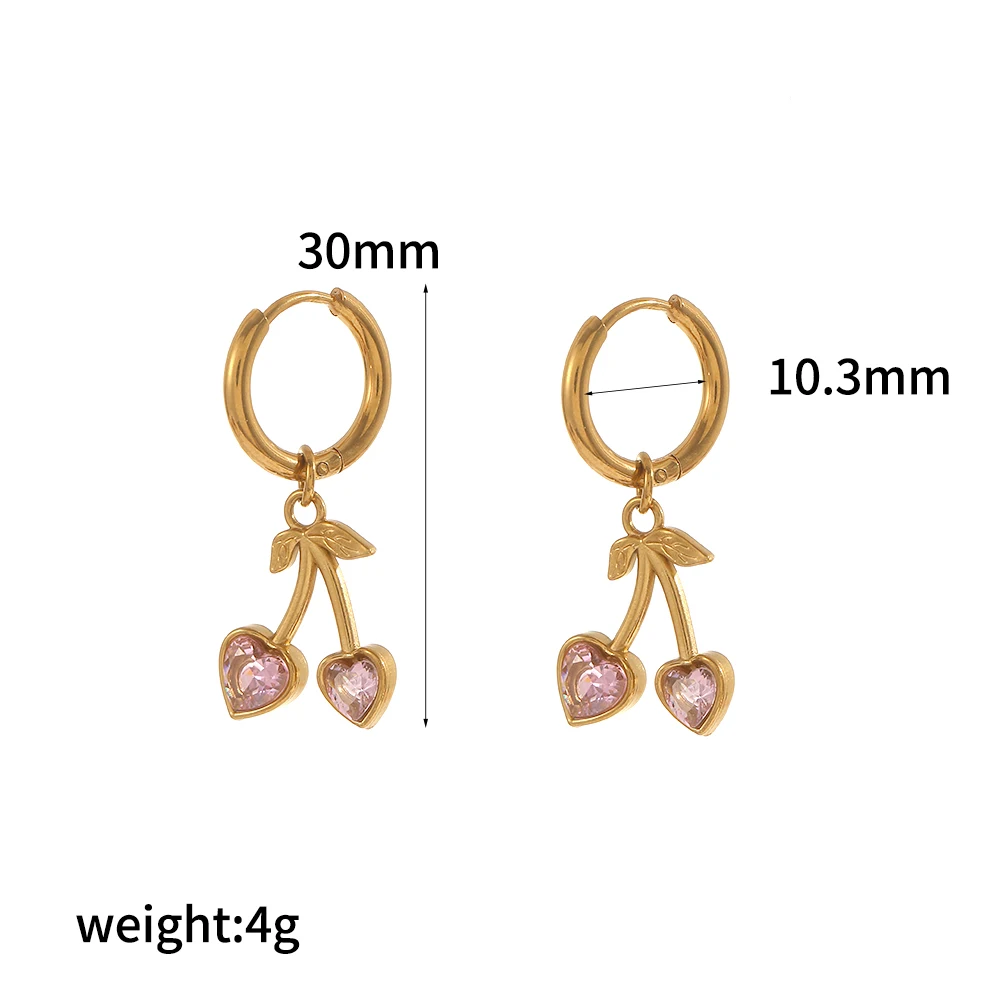 Modische Persönlichkeit Edelstahl-Ohrringe Damen Emaille Chili-Pfeffer-Kirsche Schmuck DIY Niedliche Accessoires – Detail 11