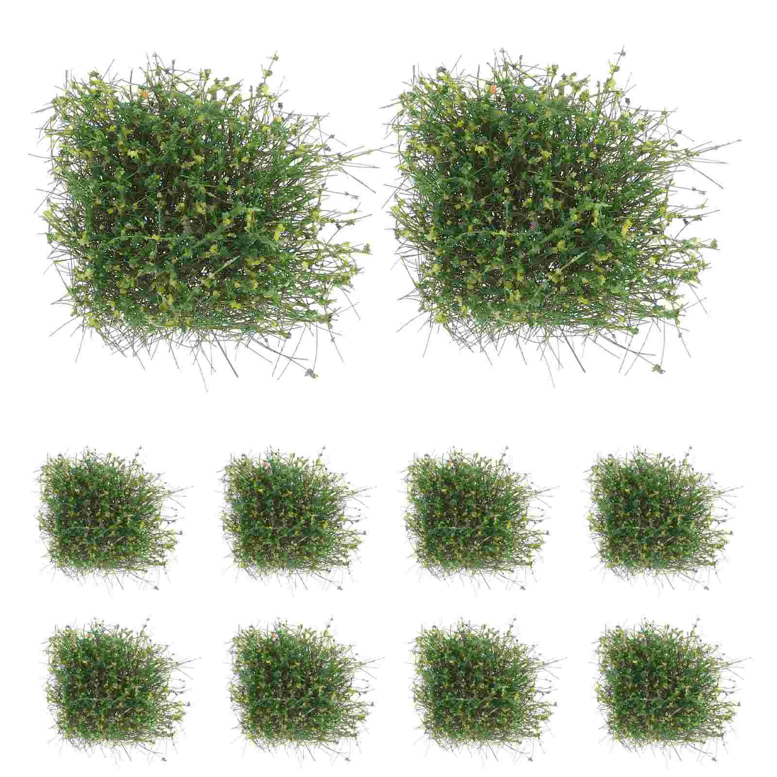 10 Pcs Sand Table Model Grass Cluster Tufts Plants Fake Decor Nylon Static Bushy Micro Scene