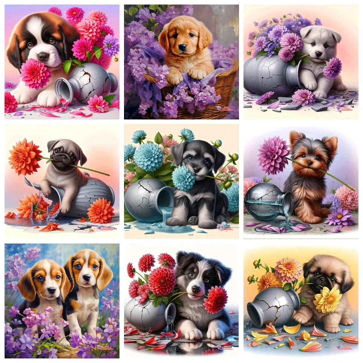 

Retro Dog Animal Jigsaw Puzzle 500/1024 Pieces DIY Assembly Home Art Decoration Gift