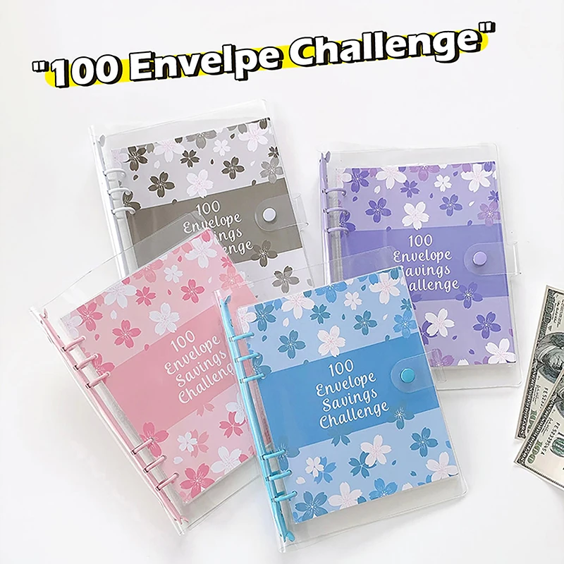 100 Envelope Challenge Binder Save Savings Challenges Loose-Leaf Binder Budget Binder With Cash Envelopes Money Organizer System