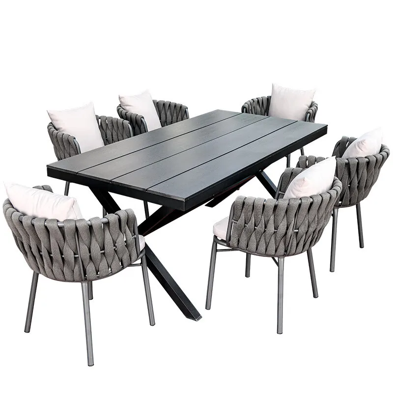 

Outdoor tables and chairs courtyard garden rattan table terrace villa champagne north