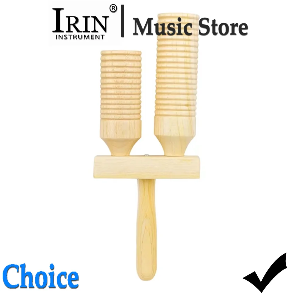 Child Toddlers Music Parts Wooden Environmental Double-Tone Tube Maracas Percussion Musical Instrument Children Gift With Stick