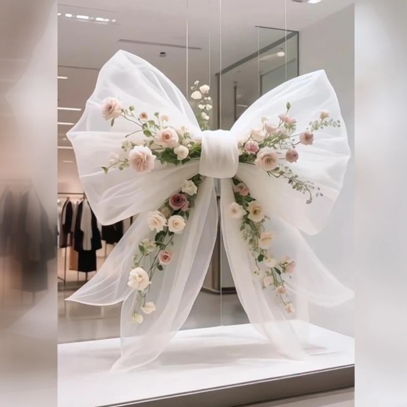 Large bow decoration ornament shopping mall beauty landscaping Internet celebrity shop window decoration atmosphere scene layout