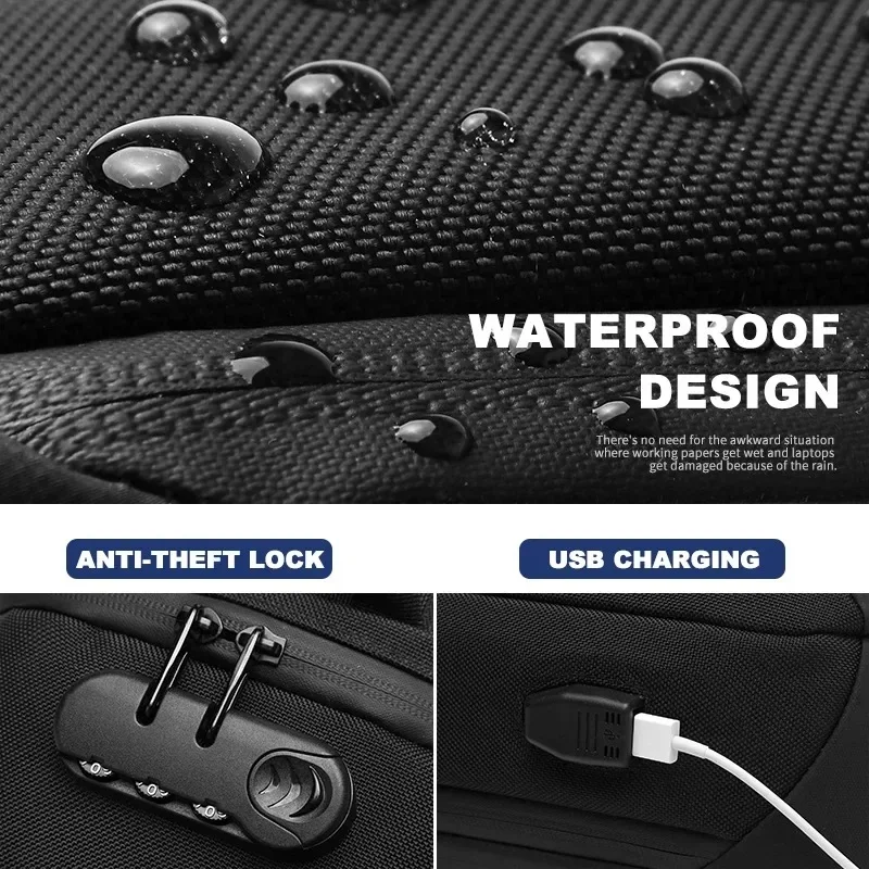 Mannen Anti-Diefstal Crossbody Tassen Mannelijke Kwaliteit Waterdichte Usb-Poort Borstpakket Korte Reis Messenger Sling Tas Schouderborst Tas