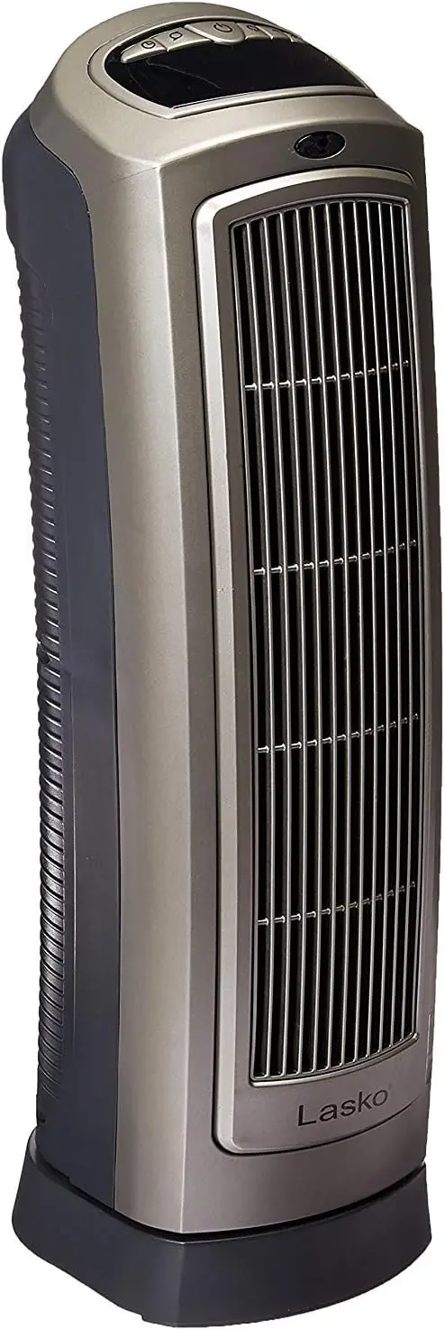 Digital Ceramic Tower Heater for Home with Adjustable Thermostat, Timer and Remote Control, 23 Inches, 1500W, Silver