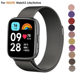 22mm Milanese Loop Strap for Redmi 3 Lite Steel Metal Strap for Xiaomi mi3 Active smart Accessories Galaxy Watch 6 5 4 40 44mm