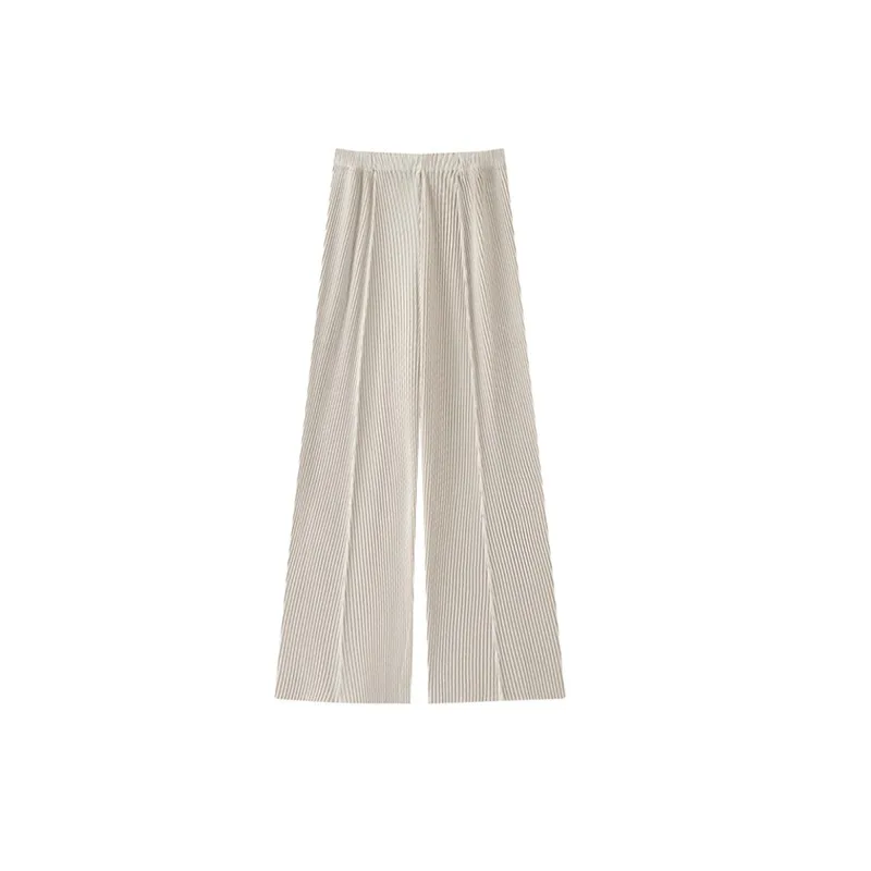 Miyake Pleated Pants 2026 Autumn Winter High-end Casual Slim Straight Pleats Trousers Versatile Slimming Wide-leg Pants Women