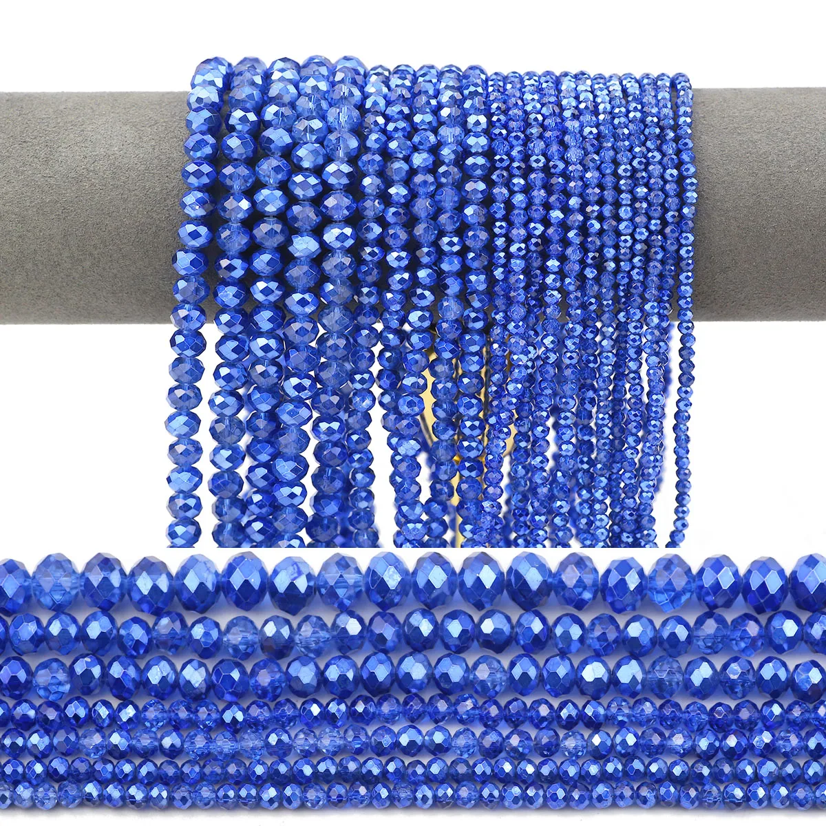 3/4/6/8 مللي متر نصف الأزرق شقة مستديرة الأوجه كريستال نمساوي شبه فضي فضفاض الخرز للمجوهرات لتقوم بها بنفسك أقراط أساور اكسسوارات #1