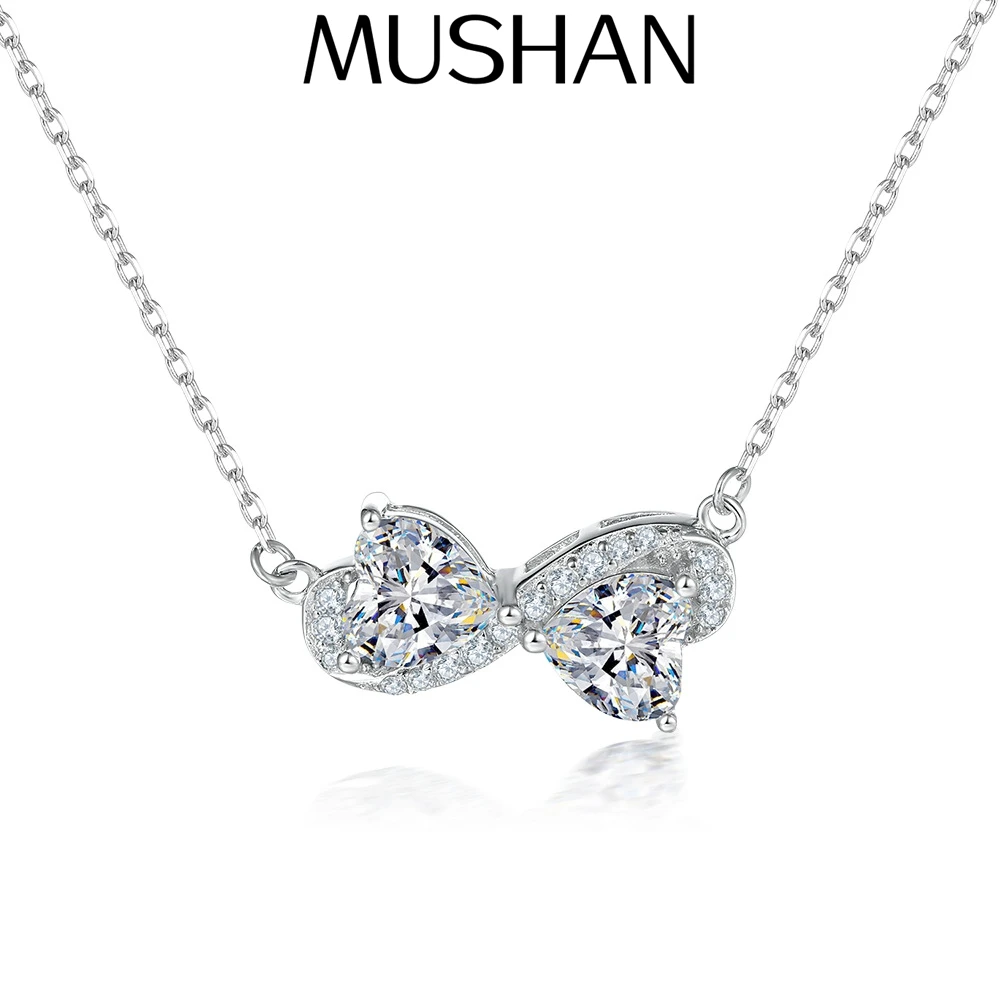 

MuShan Luxury Jewelry 925 Sterling Silver Necklace Zircon 7A Vintage Fashion for Ladies Real Gold Plated Premium Jewelry Pendant