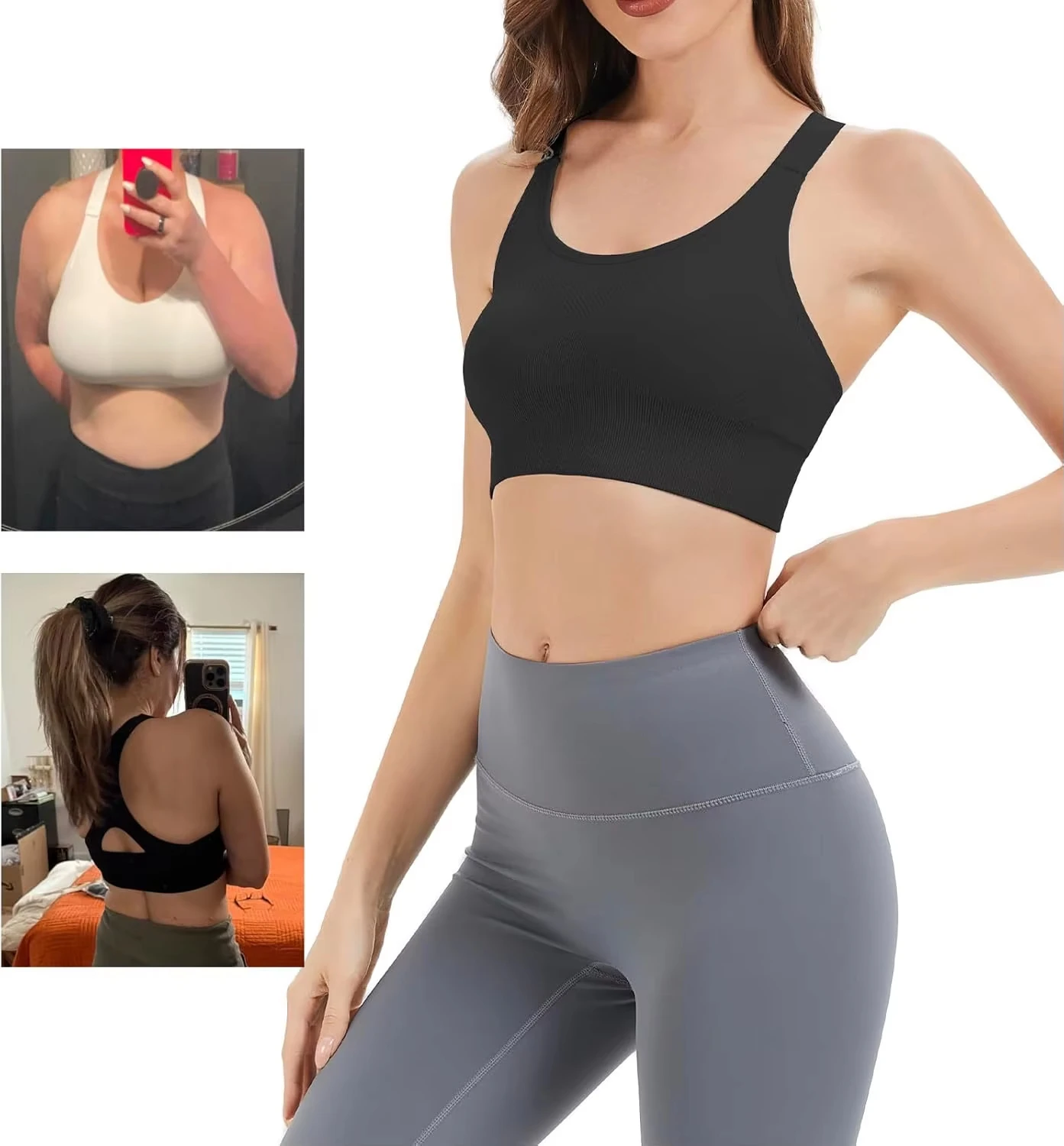 Women Cross Back Top Female Gym Yoga Bra Padded Sports Bra Workout Push Up Crop Top Fitness Bra Athletic Sportswear