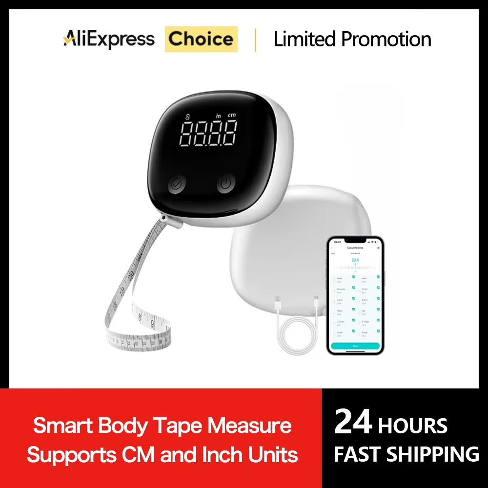 Smart Body Tape Measure New Body Chest Waist Hip Arm Leg Soft Tape Measure CM Inch Double Scale Measuring Tapes with App