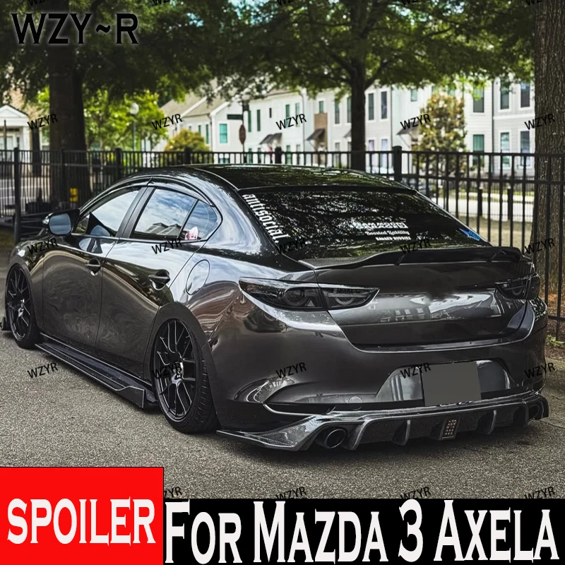 Mazda 3 Axela sedan 2020-2024, no need for punching and pasting, high-quality 100% pure carbon fiber/bright black/FRP trunk R-ty