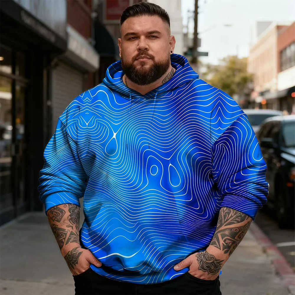 قماش متين، طقم هودي رجالي بمقاس كبير S-9xl: نسيج لمس - قطعتين من أسيج الصوف المصقول #1