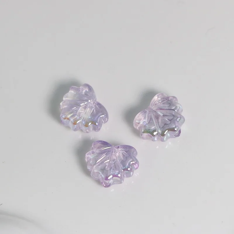 Maple Leaf Transparent Beads For Jewelry Making Bracelet Pet Necklace Hair Rope DIY Decorations Phone Chain Kechain Accessories