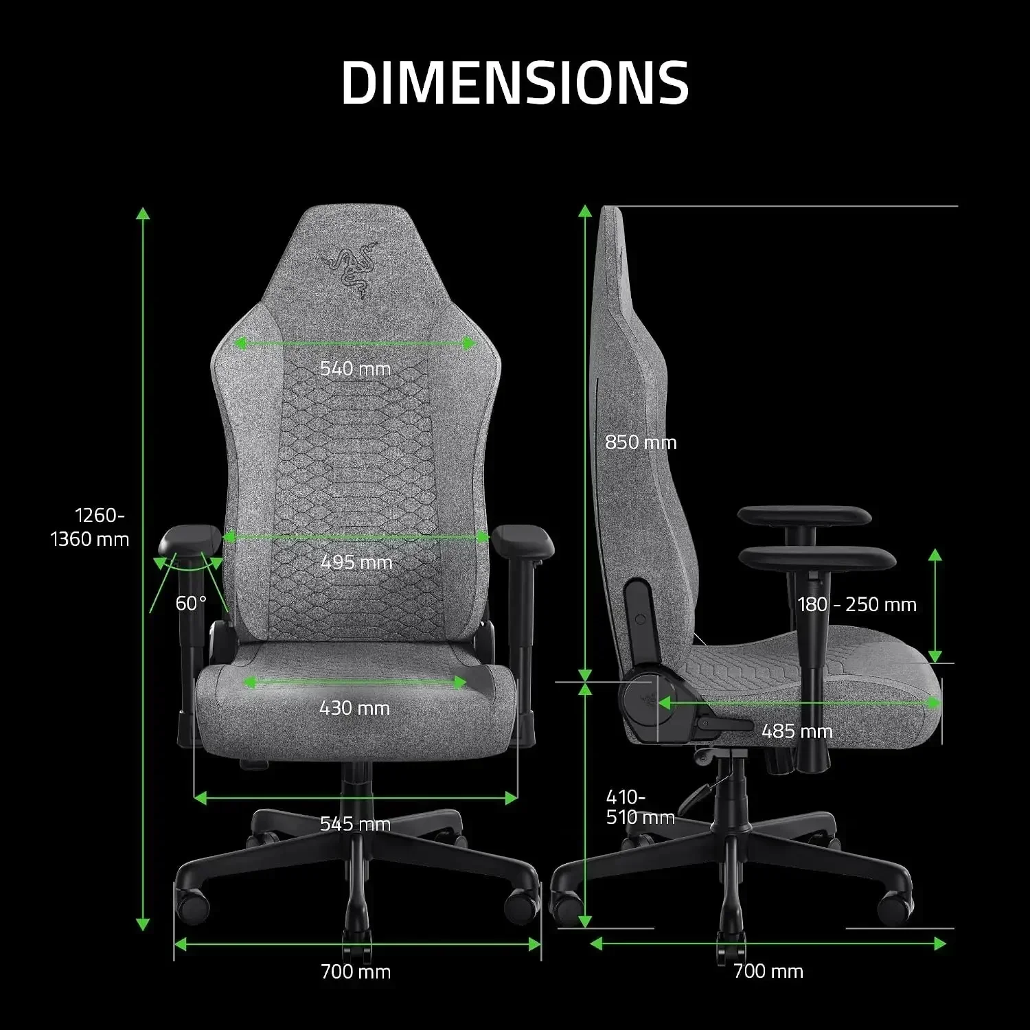 Razer Iskur V2 X Ergonomic Gaming Chair, Light Gray Edition