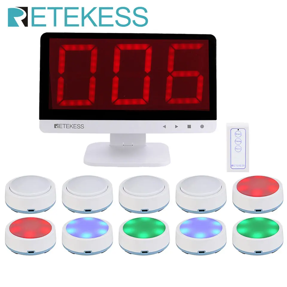 Retekess Game Answer Buzzer TM101 Educational Answer Buzzer For Games Quiz Buzzer System For Class Competition Family Game Night