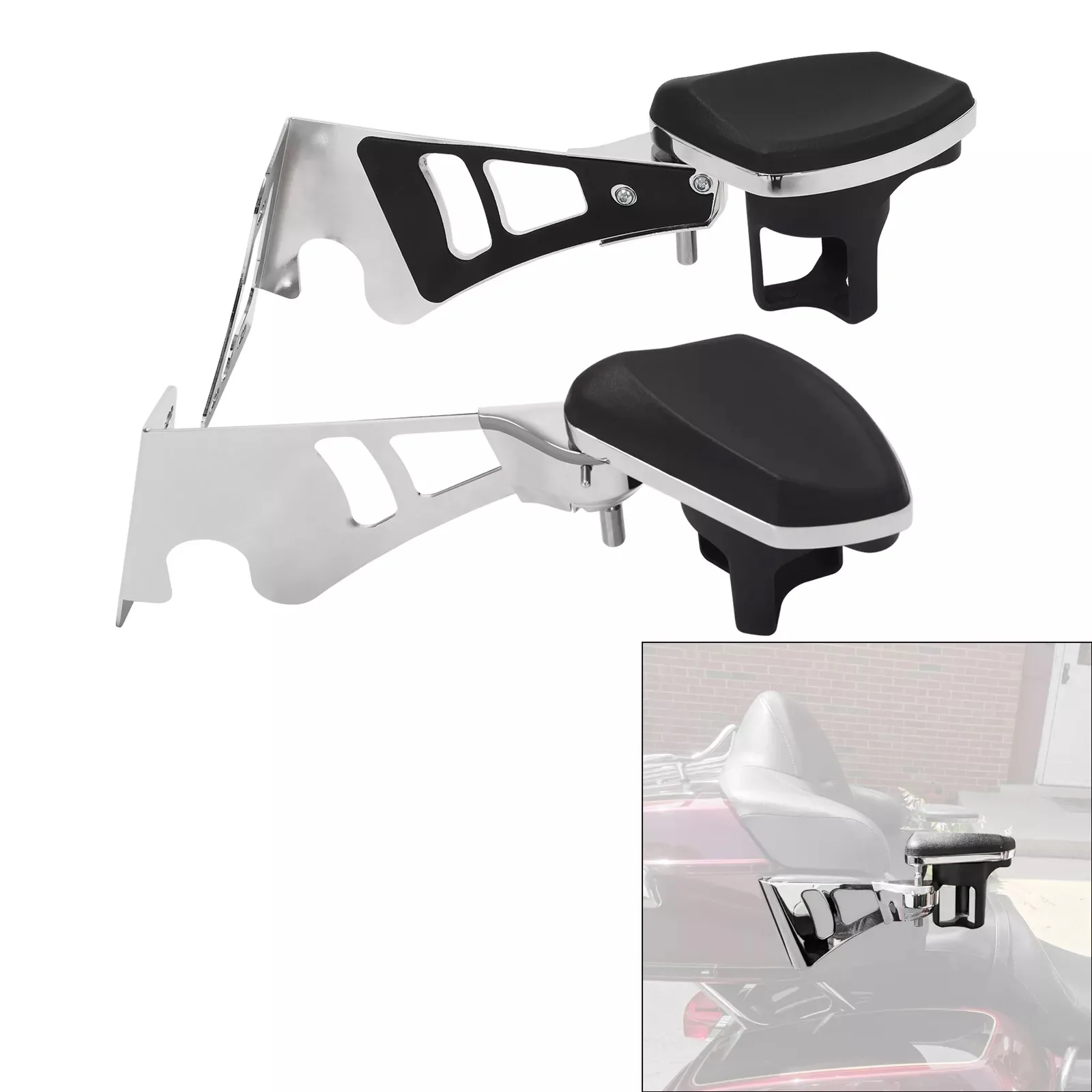 

Motorcycle Passenger Armrests Arm Rest Drink Holder For Harley Touring Road King Road Glide 1997-2013