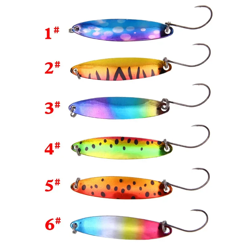 Kolor czystej miedzi Sprzęt wędkarski Horse Mouth Glitter 4cm 5g Luya Bait Glitter Bait Willow Leaf Smart Mouth Bait