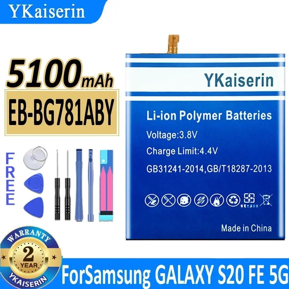 YKaiserin A 52 EB-BG781ABY EBBG781ABY Battery for Samsung GALAXY S20 FE 5G A52 G780F Batteries + Track NO Warranty