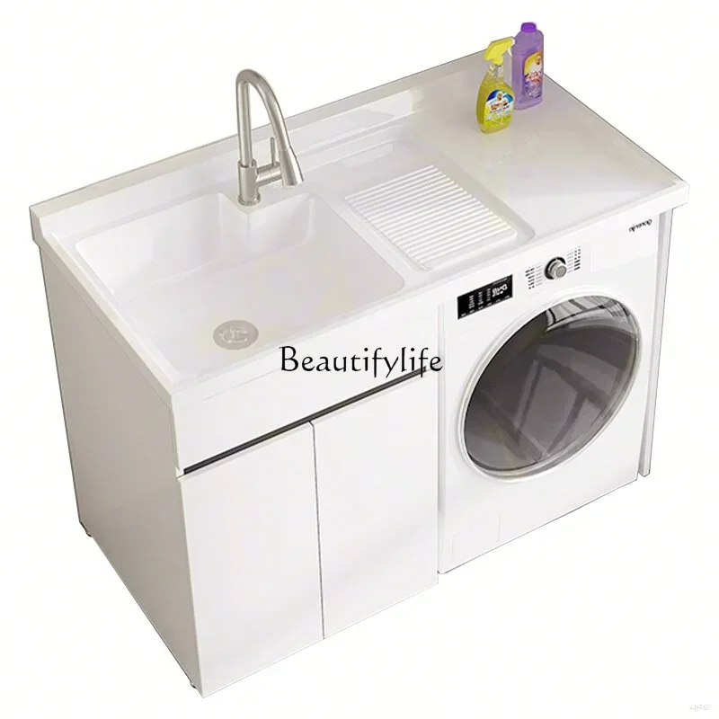 

FG26*Home washing machine balcony integrated cabinet stainless steel washing machine significant other quartz stone laundry scru