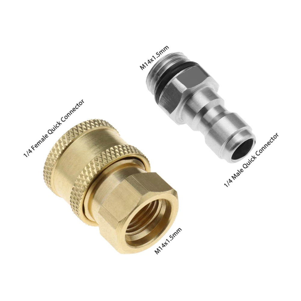 Imagem -02 - Lavadora de Pressão Adaptador Polegada Conector Rápido para Conexões Roscas M14 Acoplamento de Latão Kit de Desconexão Rápida para Mangueira Spray Lance