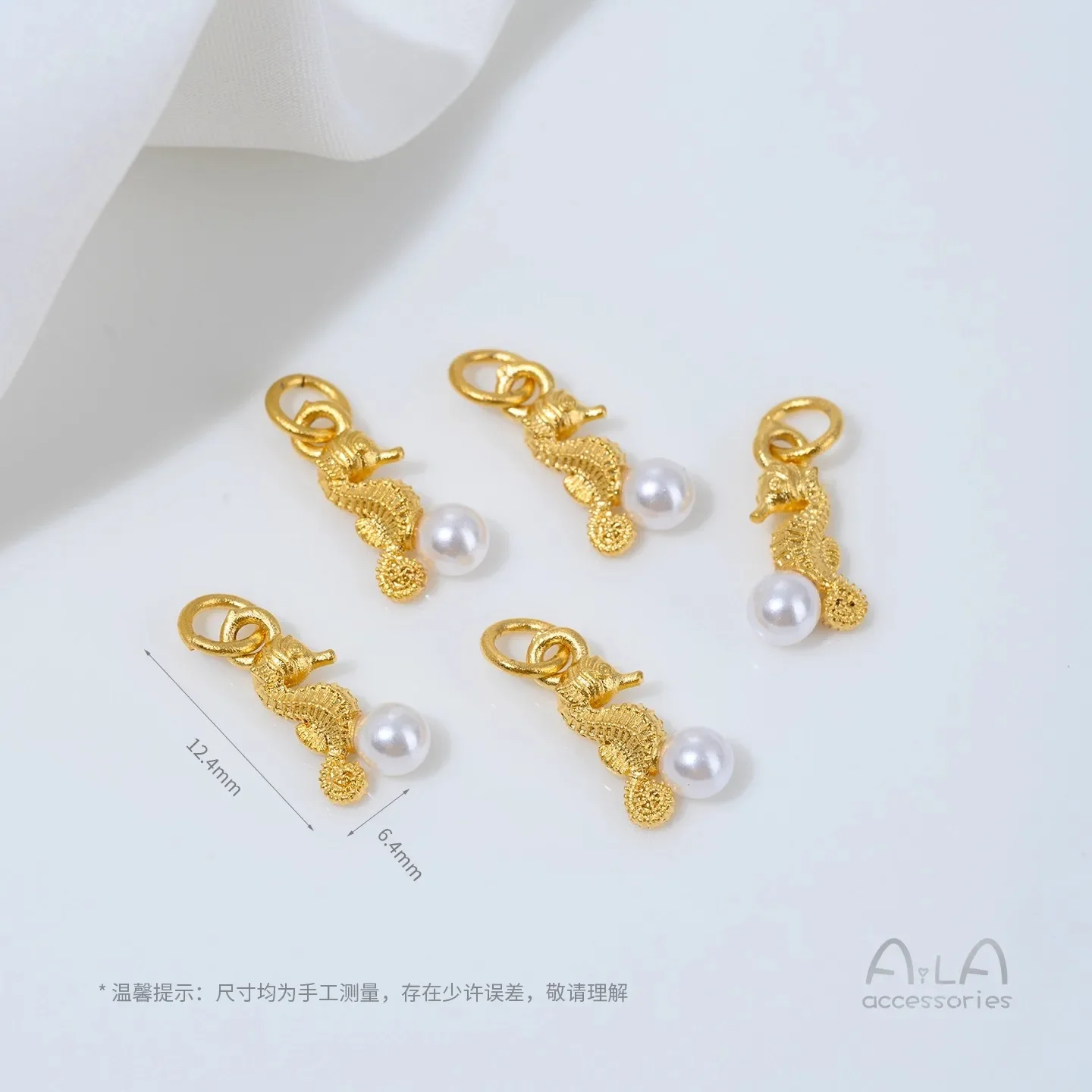 Copper Plated Gold Inlaid with Zirconium Fish Tail Five-pointed Star Seahorse Bead Holder Diy Work Accessory Material