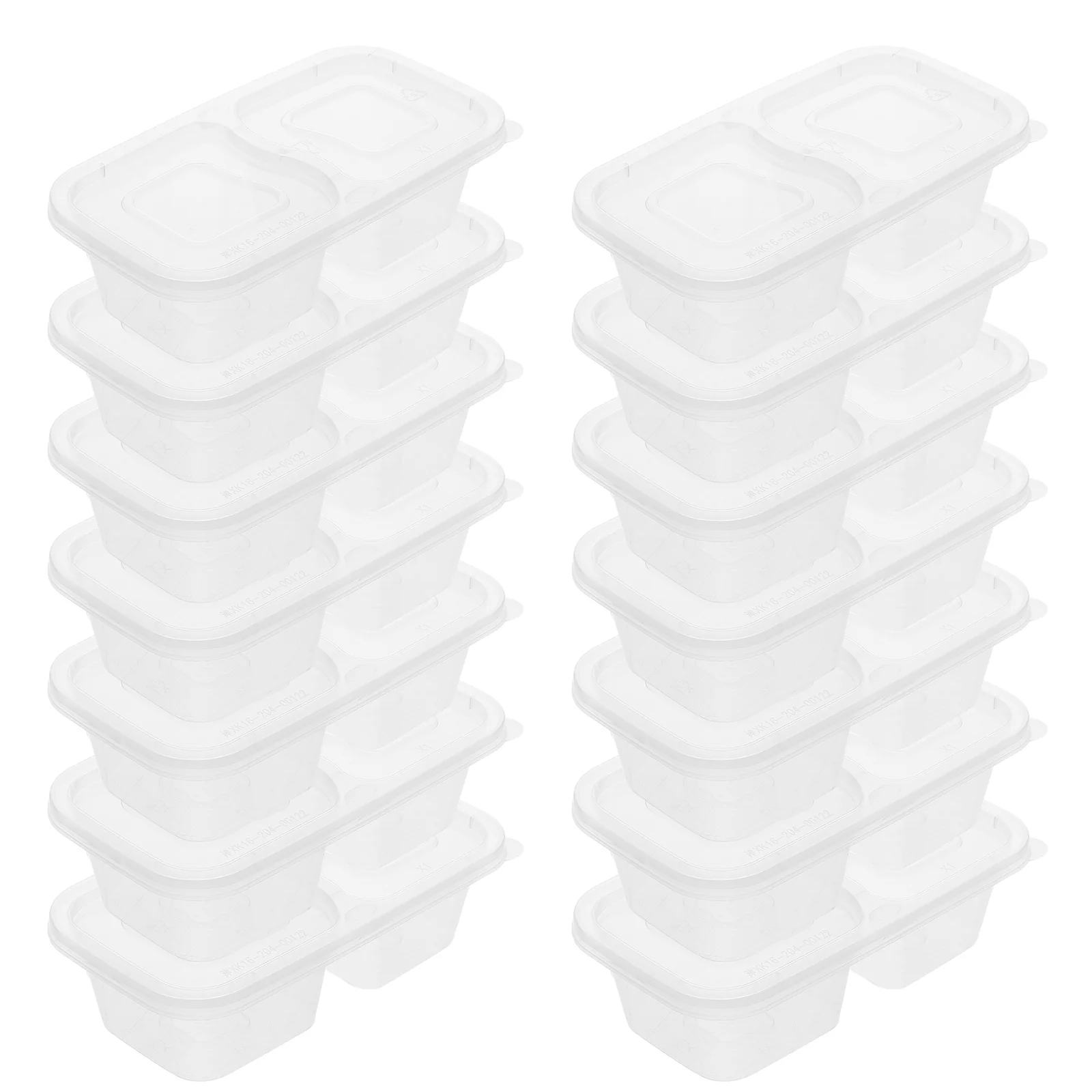 

20pcs Disposable Condiment Containers Double Compartment Food Storage Boxes Leakproof Lids For Travel Picnic Camping Snack Salad