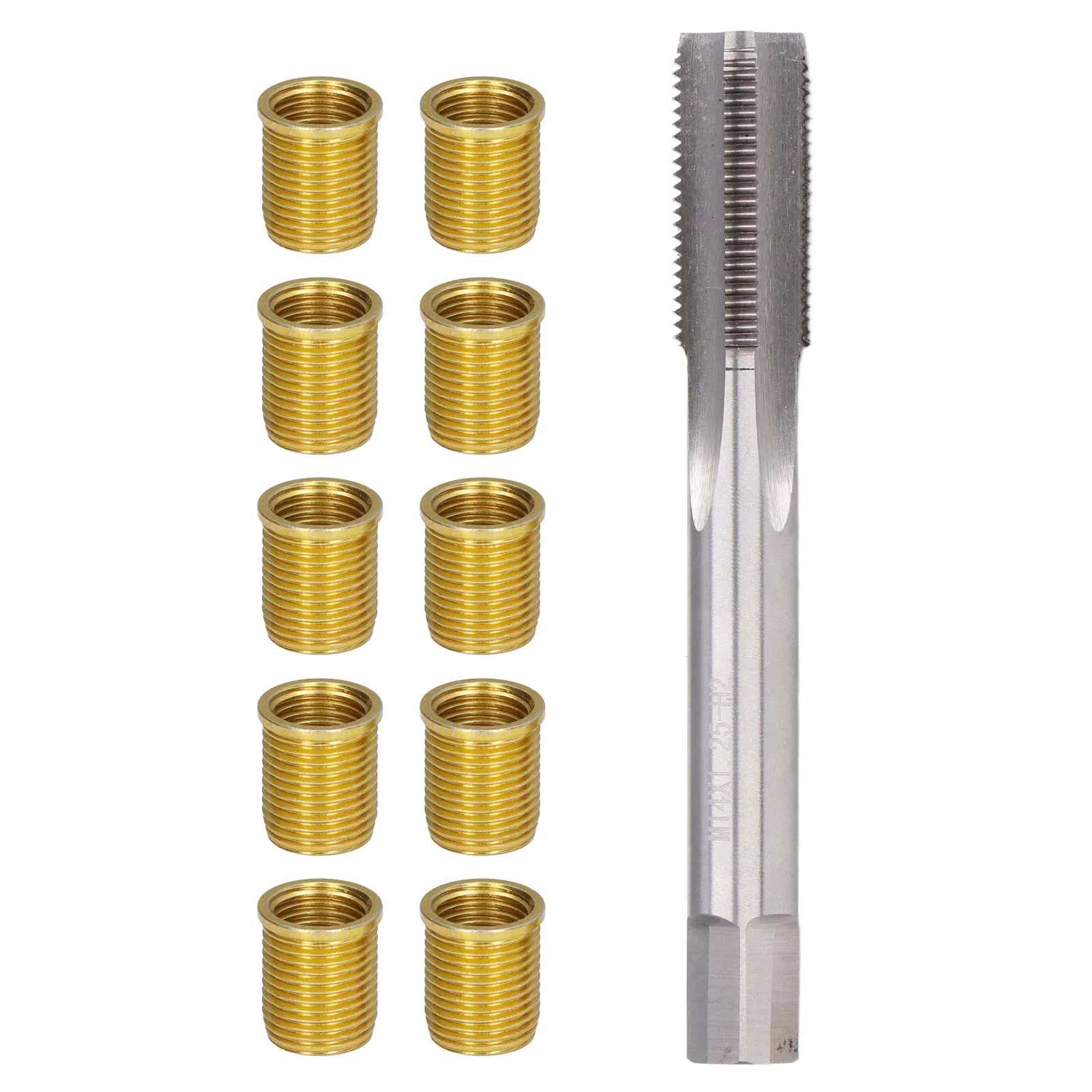  Thread Hole Repair Tools Metal M12x1.25 Inserts M14x1.25 Tap 14mm Rethreaded Kit