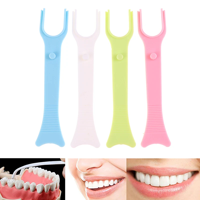 

1PCS Dental Floss Holder Aid Oral Hygiene Toothpicks Holder for Interdental Teeth Cleaner Reusable Tooth Whitening Cleaning Tool