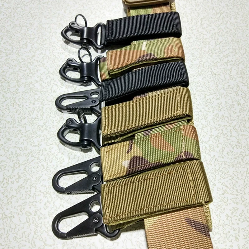Tactical Nylon Key Hook Webbing Buckle Hanging System Molle Waist Belt Buckle Vest Hanging Metal Accessories Gear