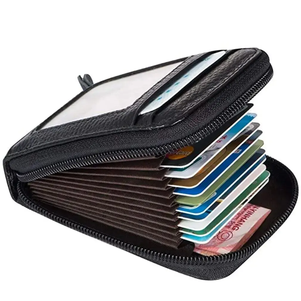 1pc Organ Card Bag Korean Edition Portable Women's Short Bank Card Cover Business Card Clip Zipper Vertical Handheld Bag