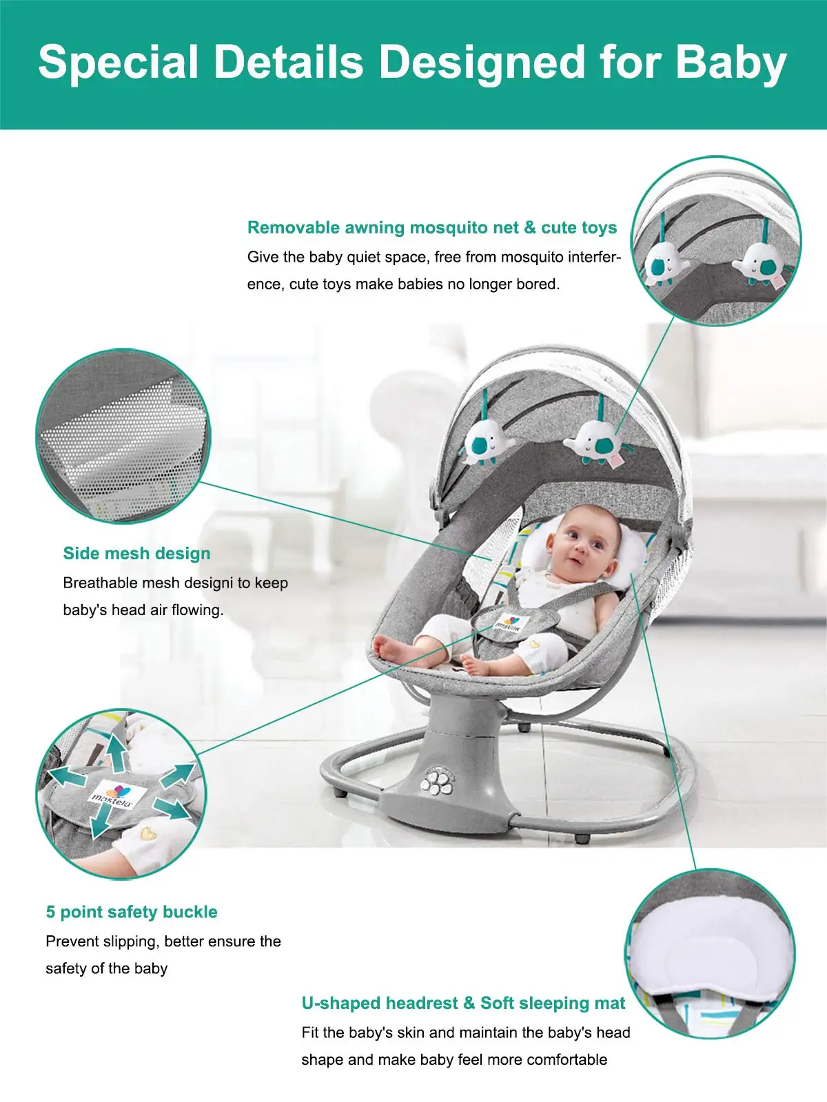 Baby bed Rocking  cradle Baby Electric Rocking chair  for newborn baby swing Baby swing Electric rocking chair Things for babies