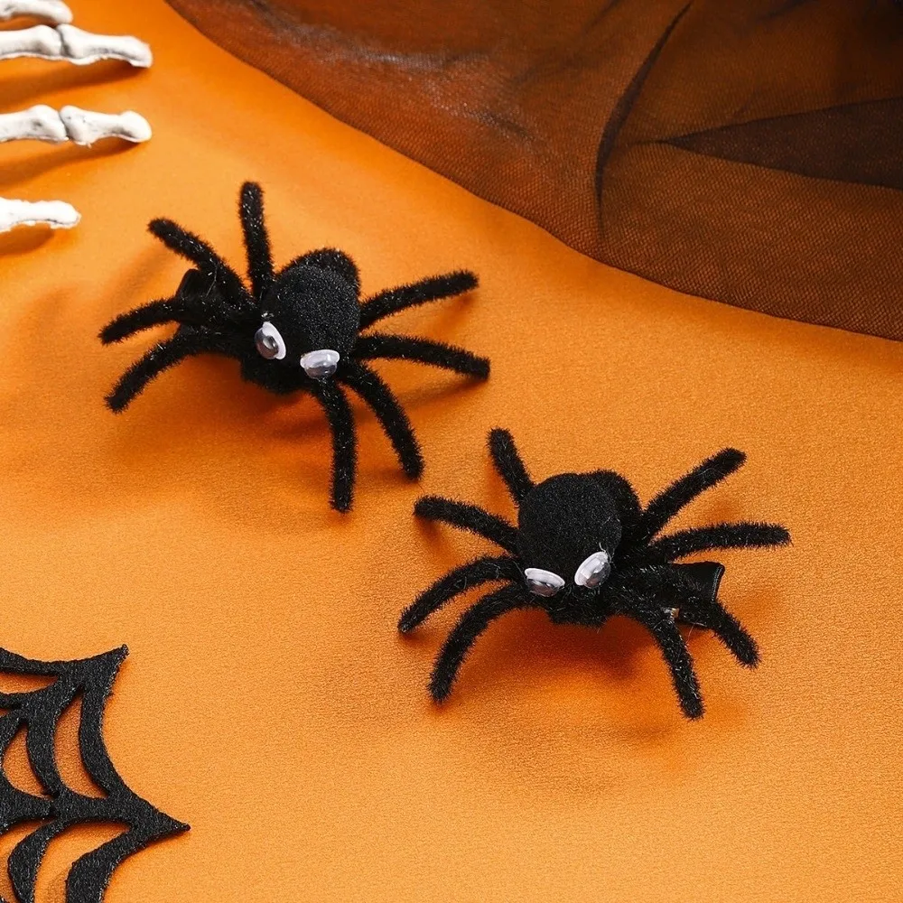 Funny Hairball Halloween Spider Hair Clip Hair Decoration Spooky Accessory Fun Spider Duckbill Clip Decorative Props Costume