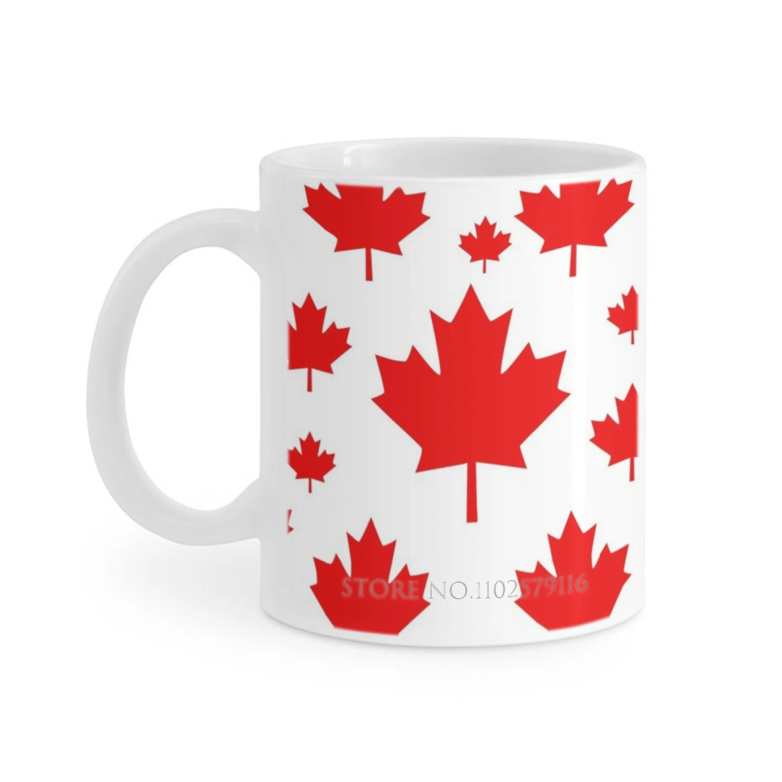 Canada Maple Leaf Flag Emblem White Mug Coffee Cups Gift 11 Oz Mug Milk Tea Mug Canada Canadian Sports Toronto Vancouver