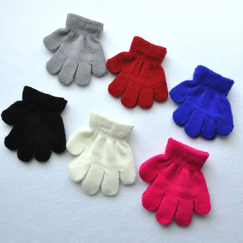 1-3years Children Winter Warm Gloves Baby Girls Baby Boys Toddler Knitted Acrylic Gloves KF198