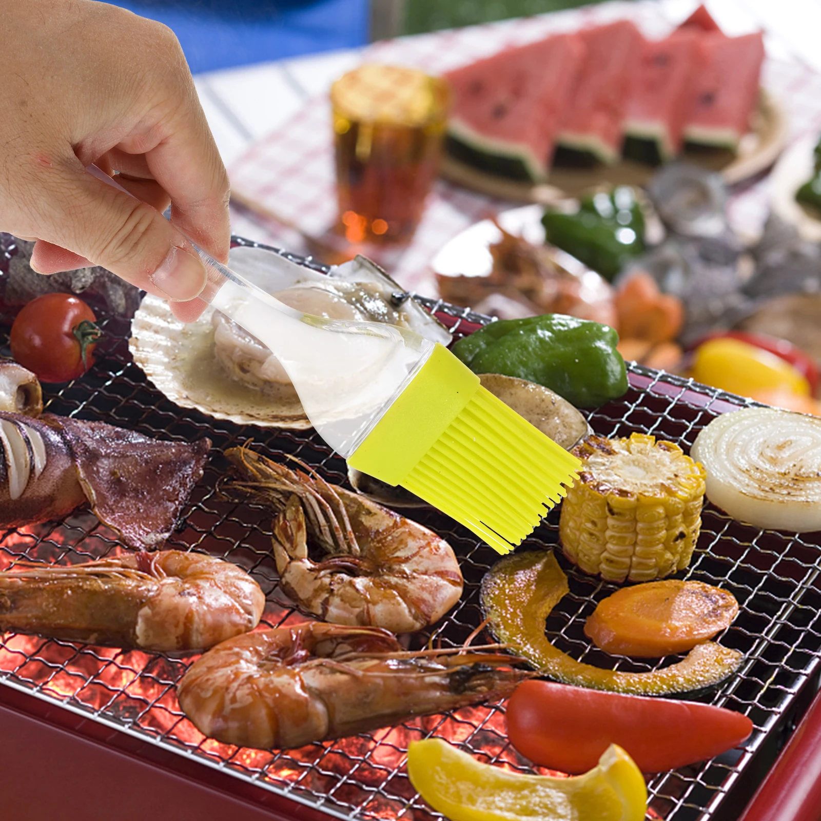 

4 Pcs Silicone BBQ Brush Set Kitchen Oil Basting Spatula for Barbecue Cooking Tools Lightweight Outdoor Home Use