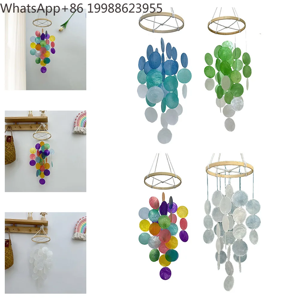 1pc Shell Wind Chime Handmade Coastal Decor For Tranquil Spaces 40*15cm Wind Chime Hanging Decorations Photography Prop