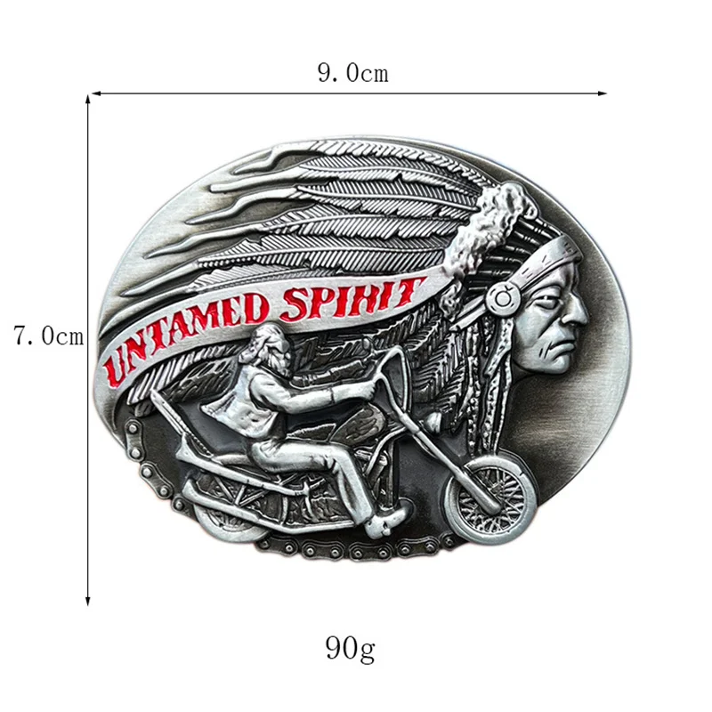 Indian motorcycle rider belt buckle Western style