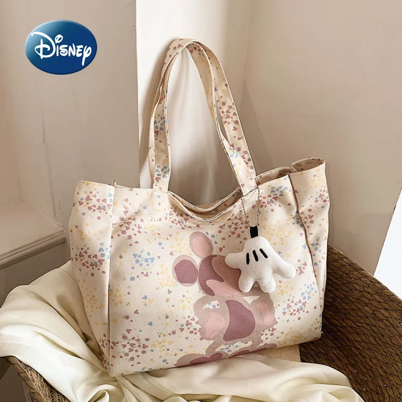 Disney Mickey New Women\'s Handbag Cartoon Cute Women\'s Shoulder Bag Large Capacity Fashion Casual Women\'s Bag Storage Tote Bag