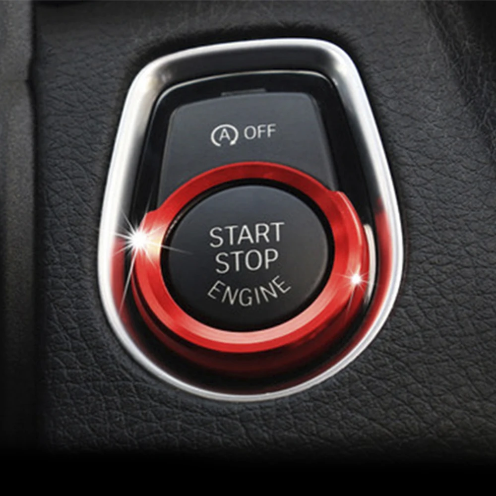 Car Interior Engine Start Button Stickers Ignition Key Ring Trim Cover for BMW 1 2 3 4 Series X1 F48 F20 21 30 32 33 34 36 45 46